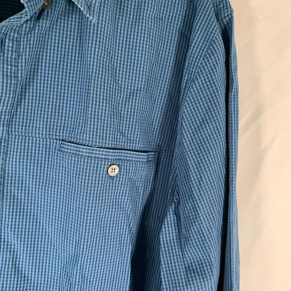 Calvin Klein Dress Shirt Men's XL Blue Plaid Button Down Long Sleeve - Picture 4 of 8